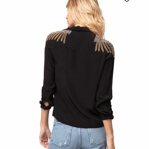 AS by DF black beaded blouse NWOT - Picture 3 of 4